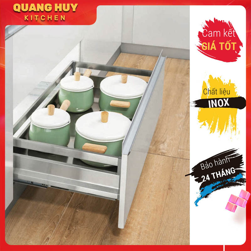 Giá xoong nồi tủ bếp dưới inox hộp miễn phí vận chuyển Hà Nội