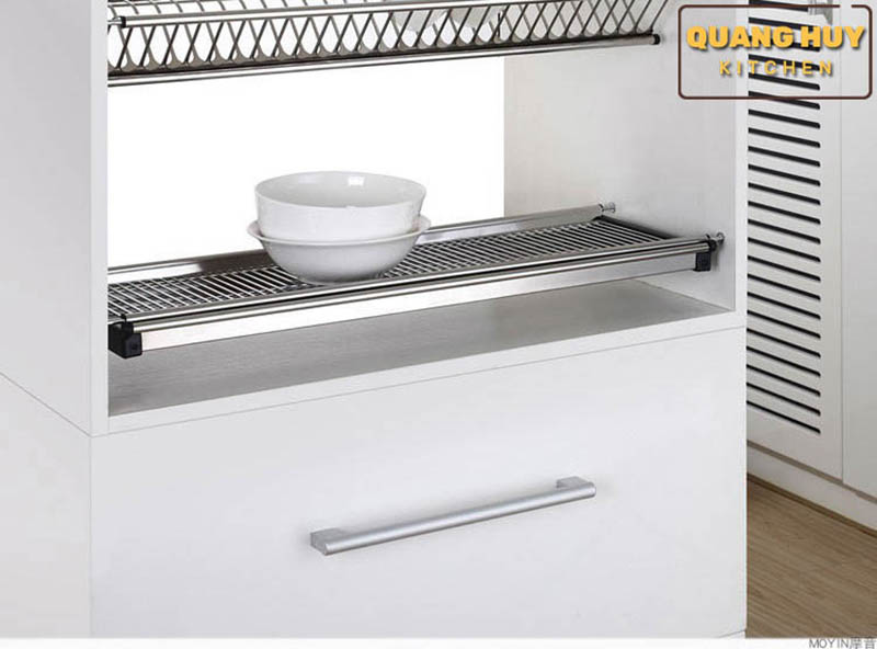 Kệ úp chén inox chữ V dành cho tủ bếp trên 2 tầng thương hiệu Grob
