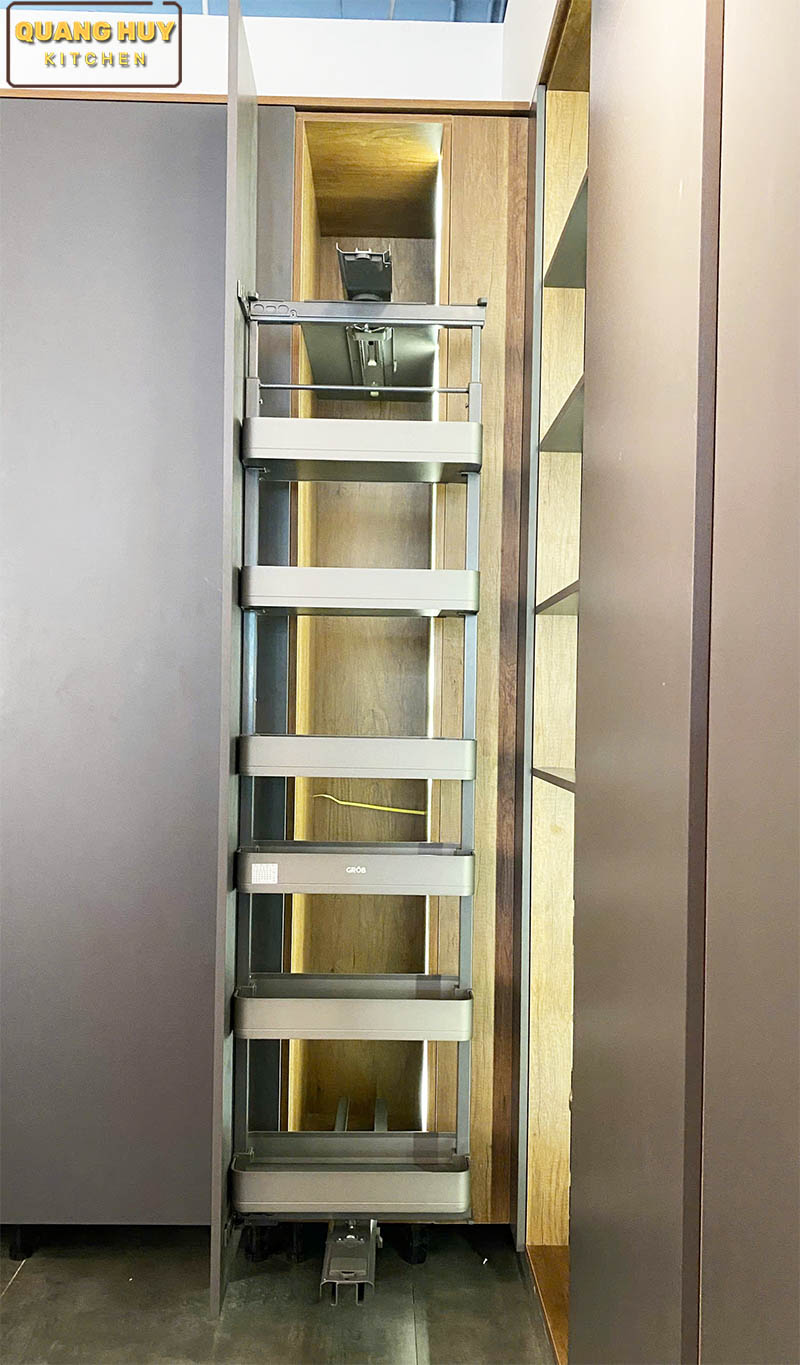 Tủ đồ khô xoay 180 độ cánh kéo nhôm phủ Nano